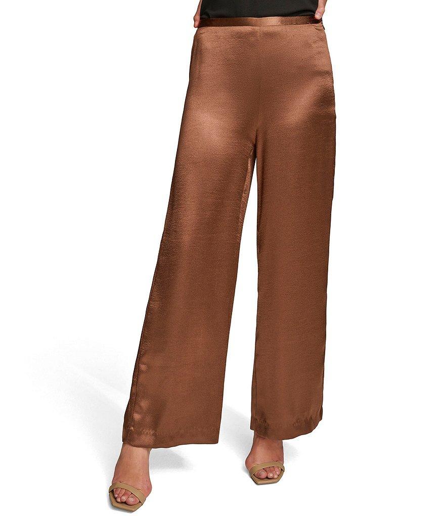 Donna Karan Satin Wide Leg Pants Product Image