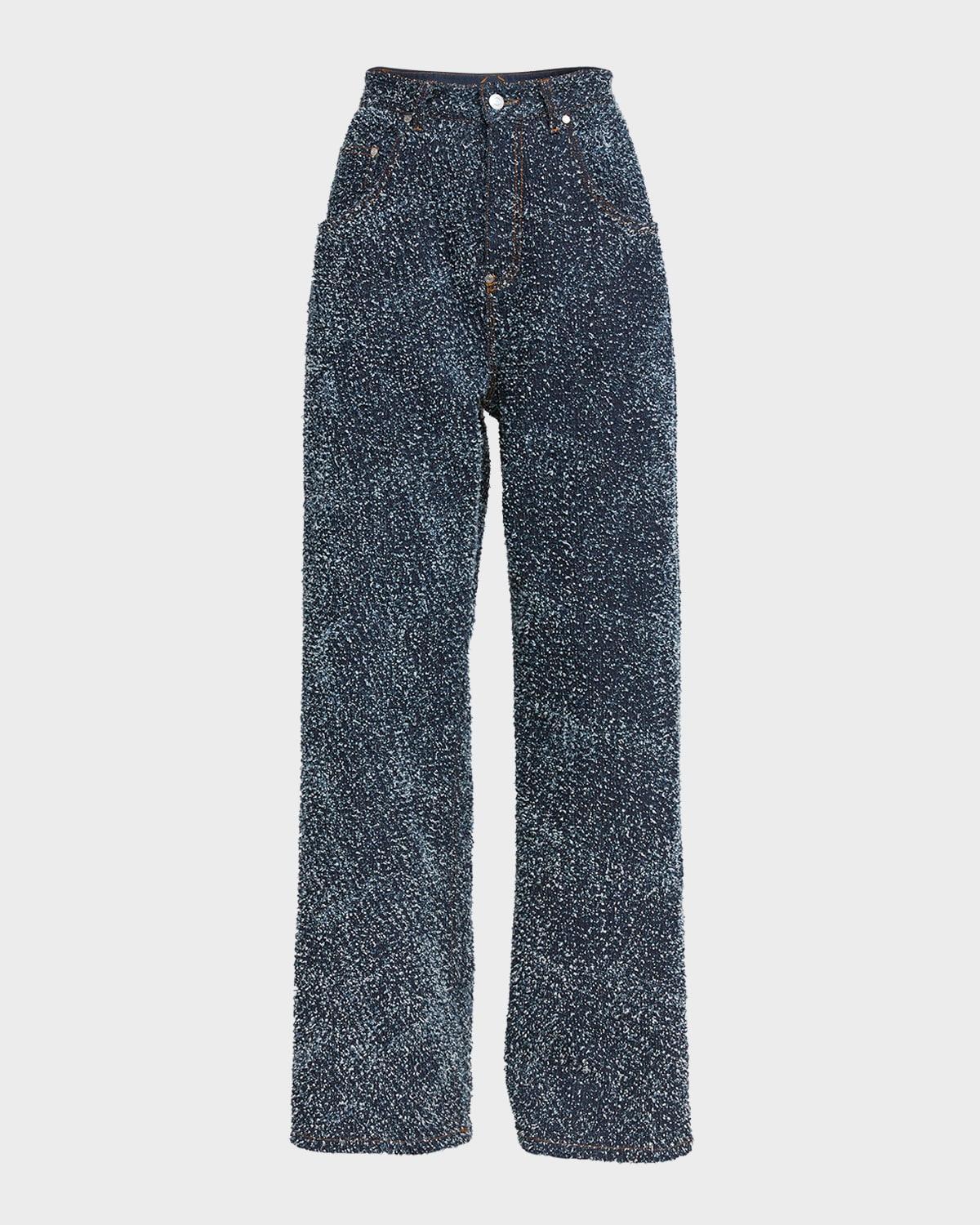 Boucle Denim Wide-Leg Jeans Product Image