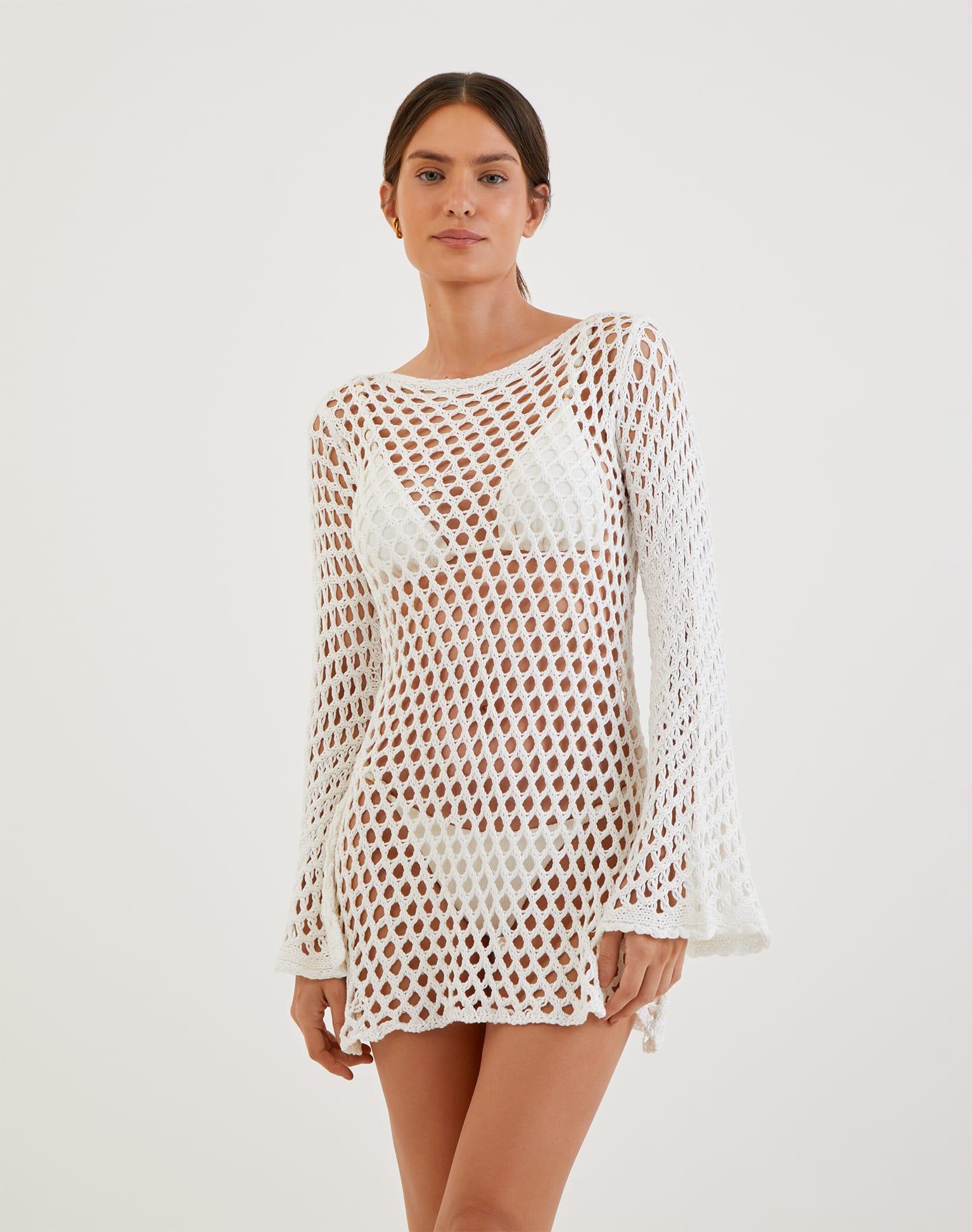 Knit Belle Short Cover Up - Off White Product Image