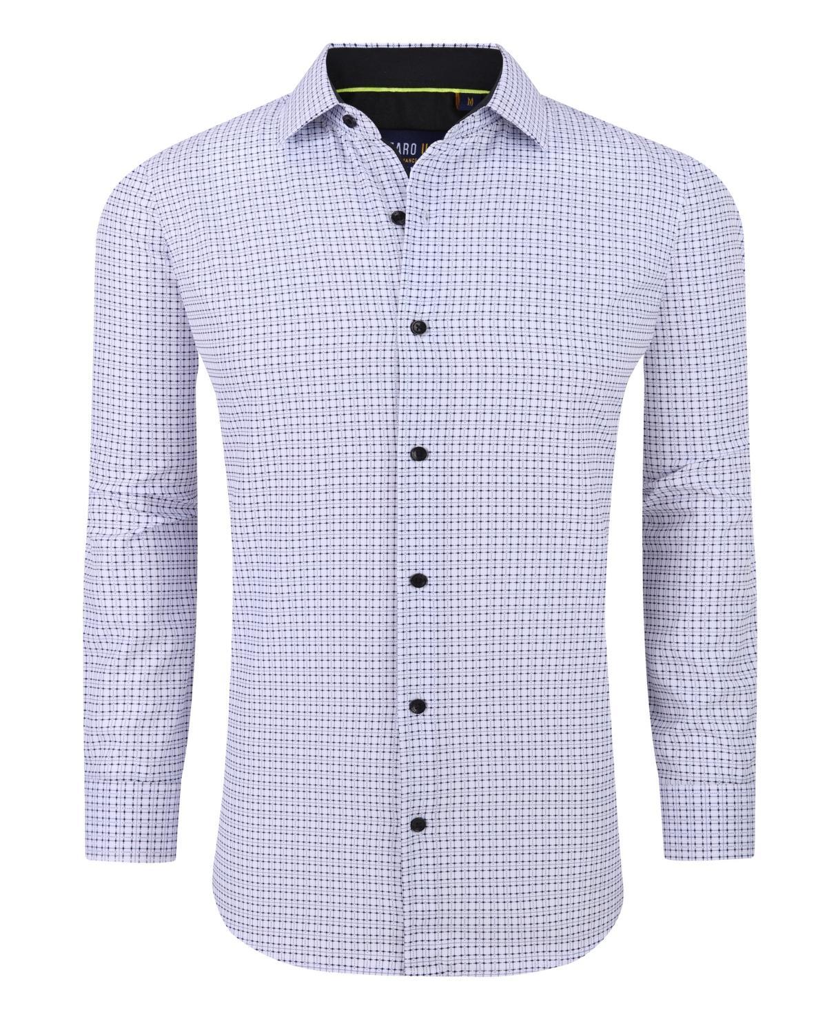 Azaro Uomo Mens Plaid Four-Way Stretch Button Down Slim Fit Shirt Product Image