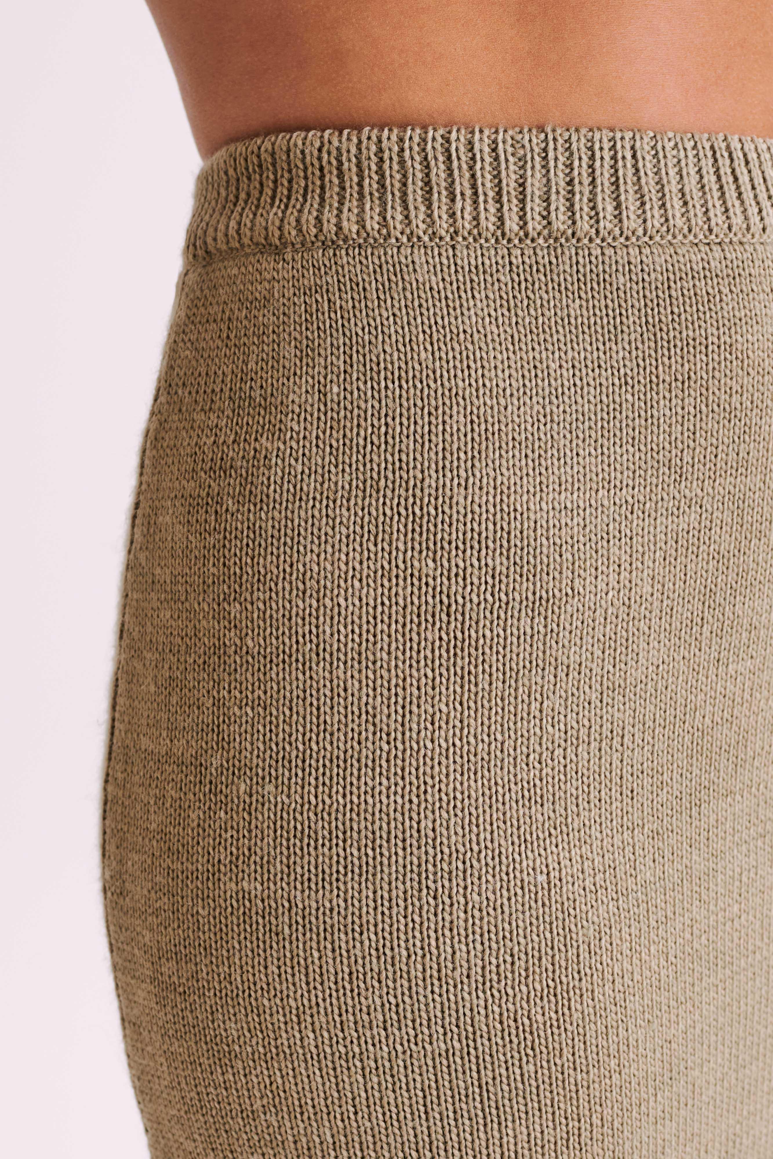 Brittany Knit Midi Skirt - Taupe Product Image