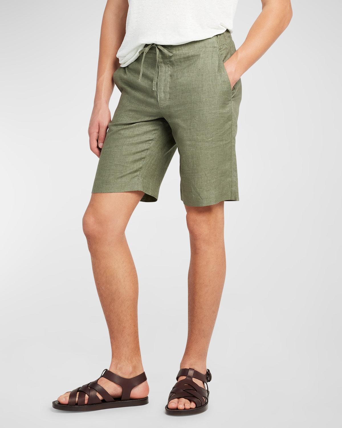 Mens Linen Drawstring Bermuda Shorts Product Image