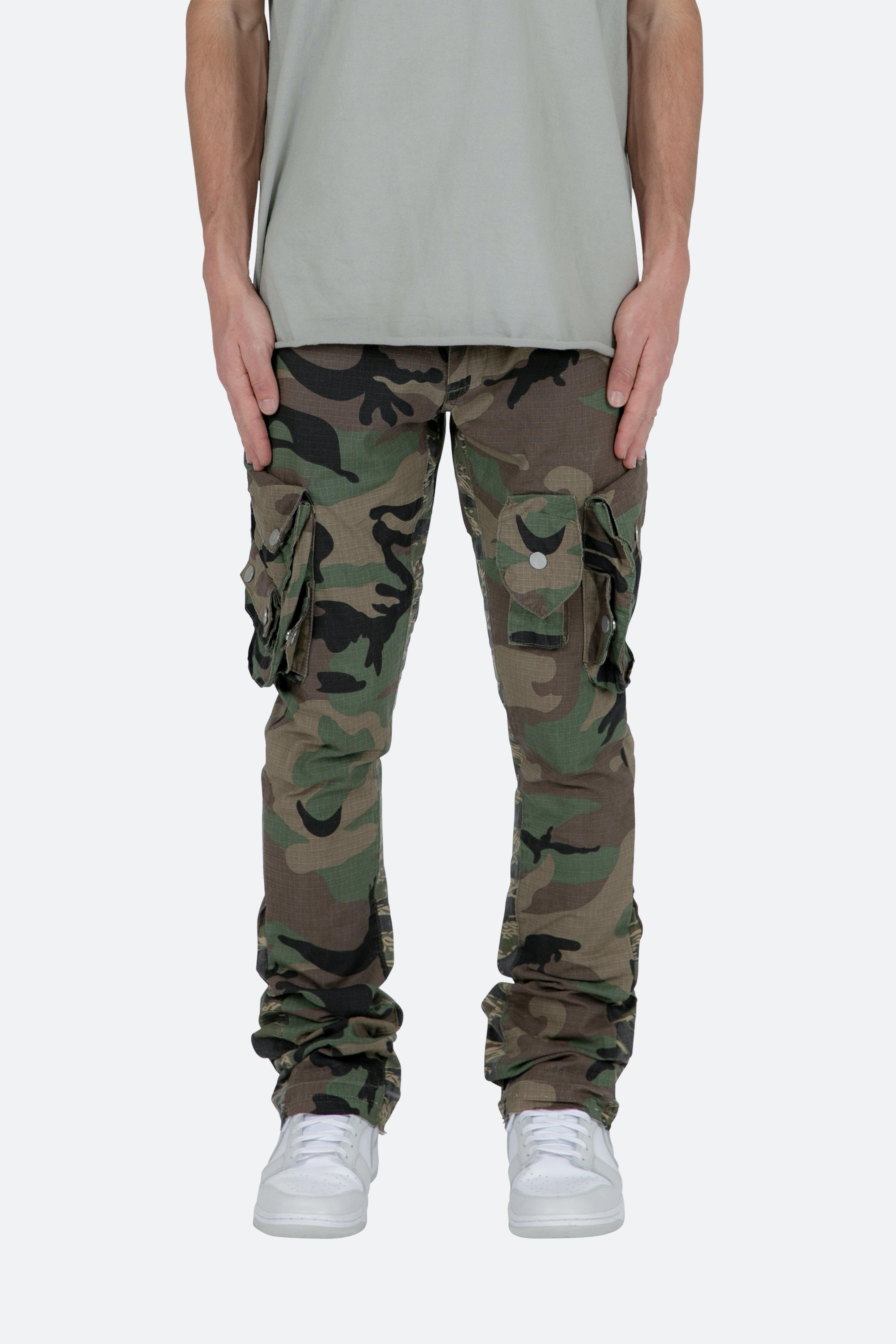 Patch Pocket Flare Cargo Pants - Camo Product Image