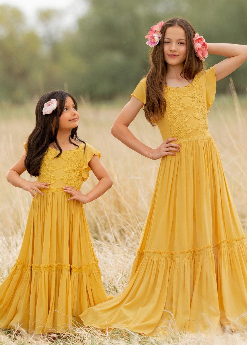 Viola Dress in Mustard Product Image