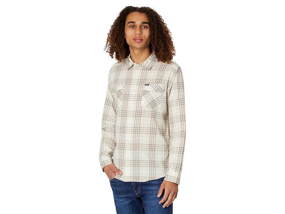 RVCA Neps Plaid Long Sleeve Flannel (Natural) Men's Clothing Product Image