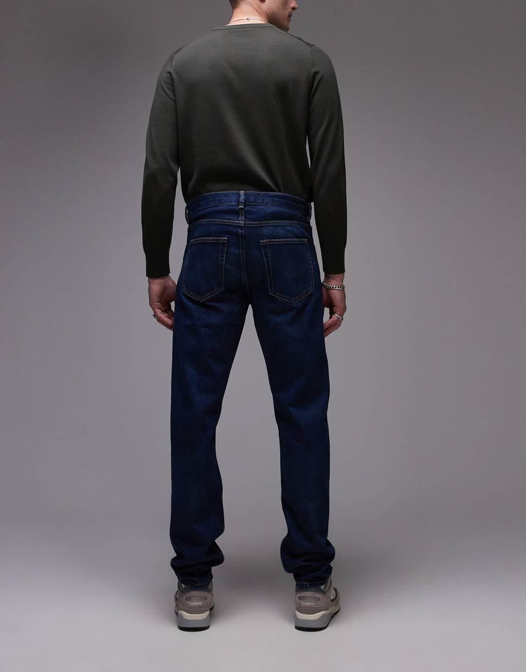 ARKET Park regular straight fit jeans in deep blue wash Product Image