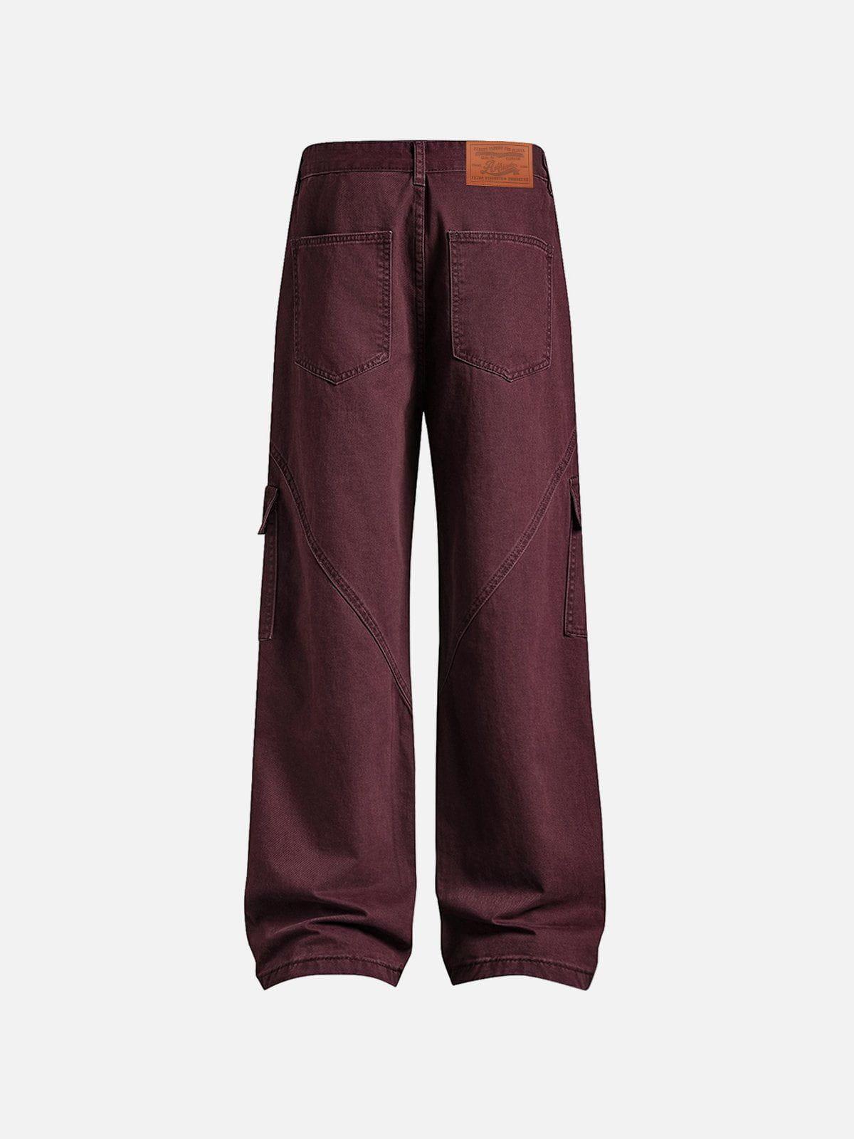 Aelfric Eden Burgundy Multi Pocket Jeans Product Image