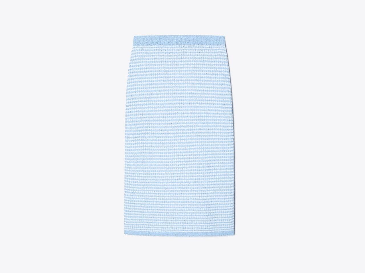 Striped Stitch Cotton Midi Skirt Product Image