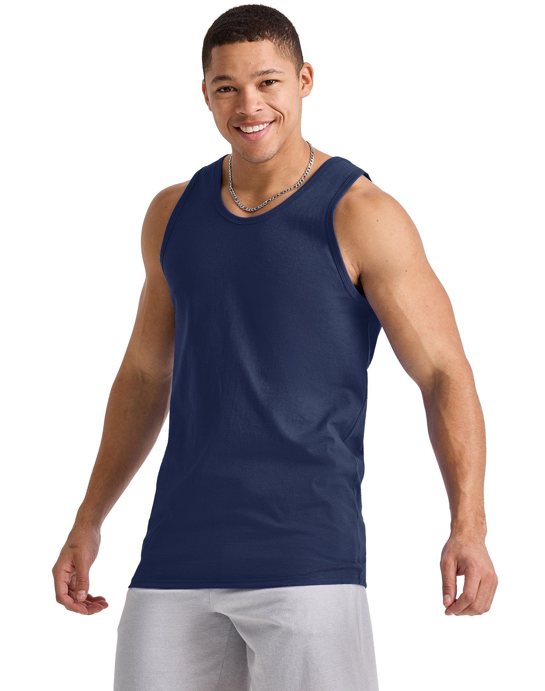 Hanes Mens Round Neck Sleeveless Tank Top, Large Product Image