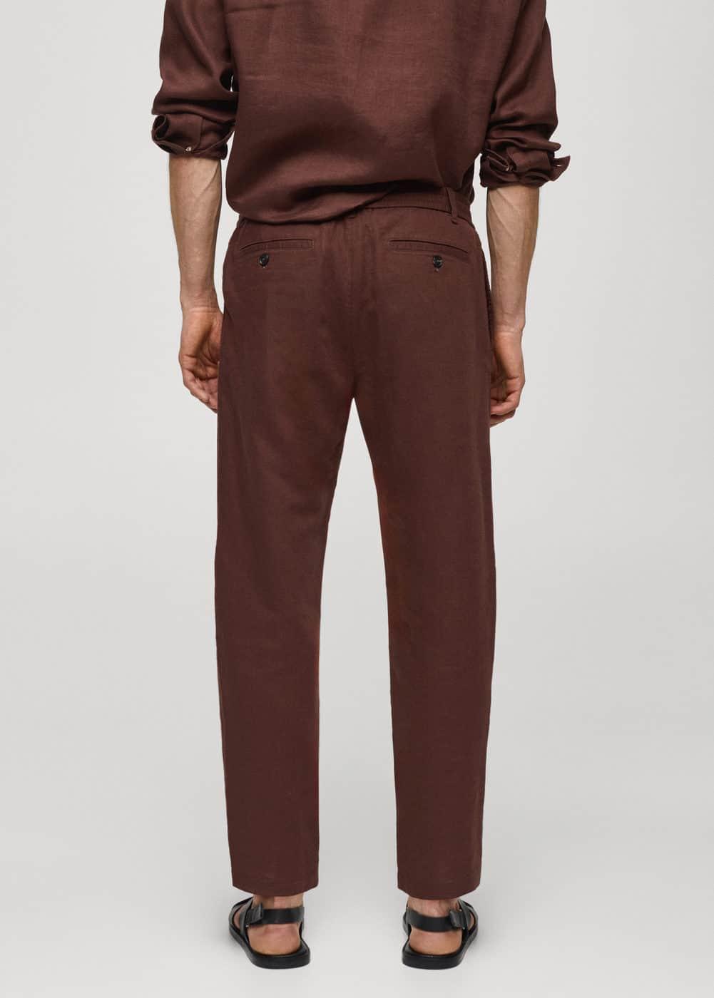 MANGO MAN - Slim-fit pants with drawstring burgundyMen Product Image