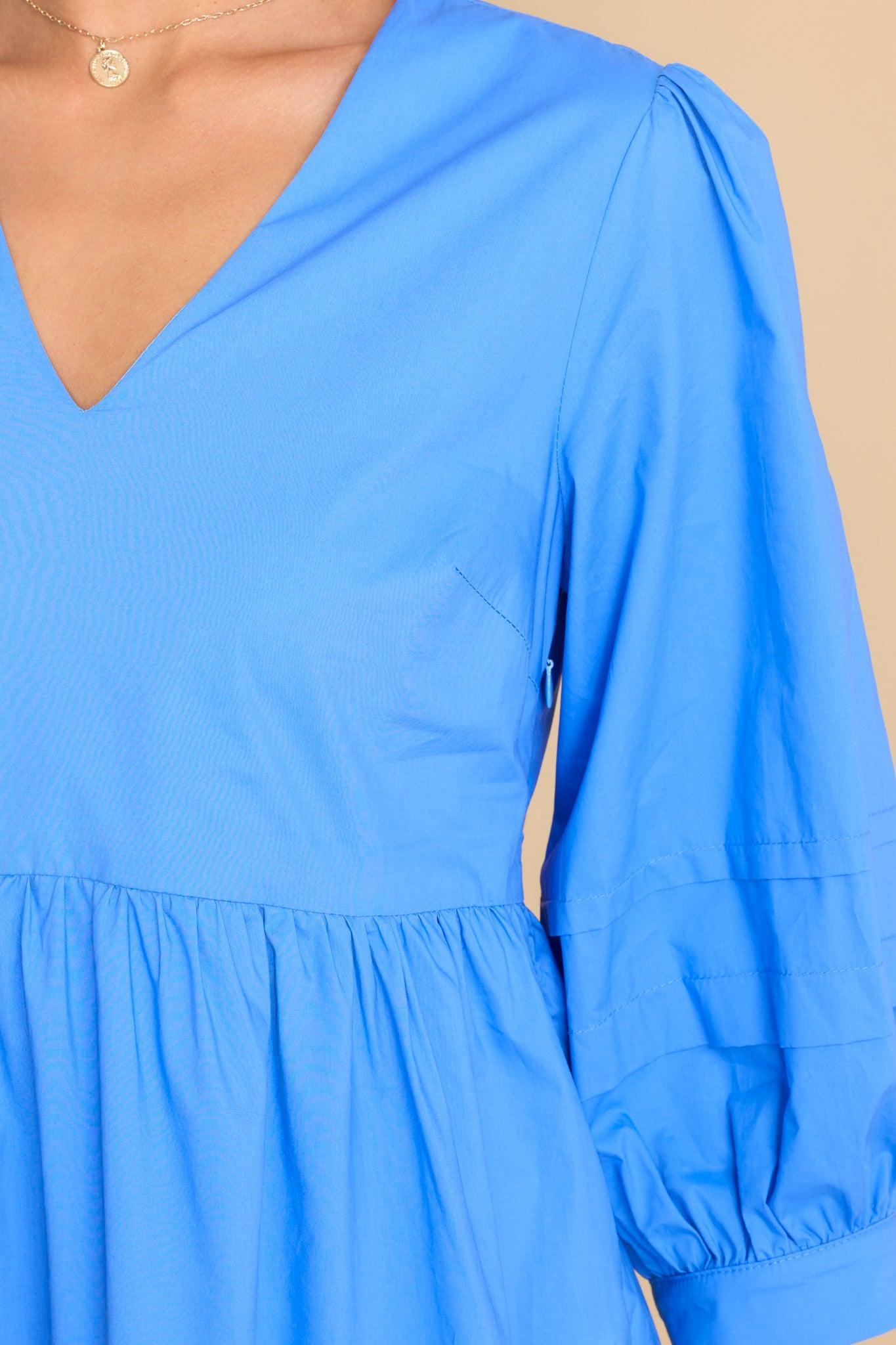 Aura Cozy And Carefree Super Sonic Blue Midi Dress Product Image