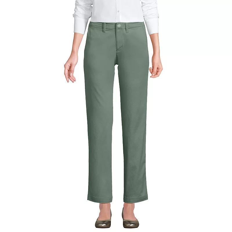 Womens Lands End Mid Rise Classic Straight Leg Chino Ankle Pants Product Image