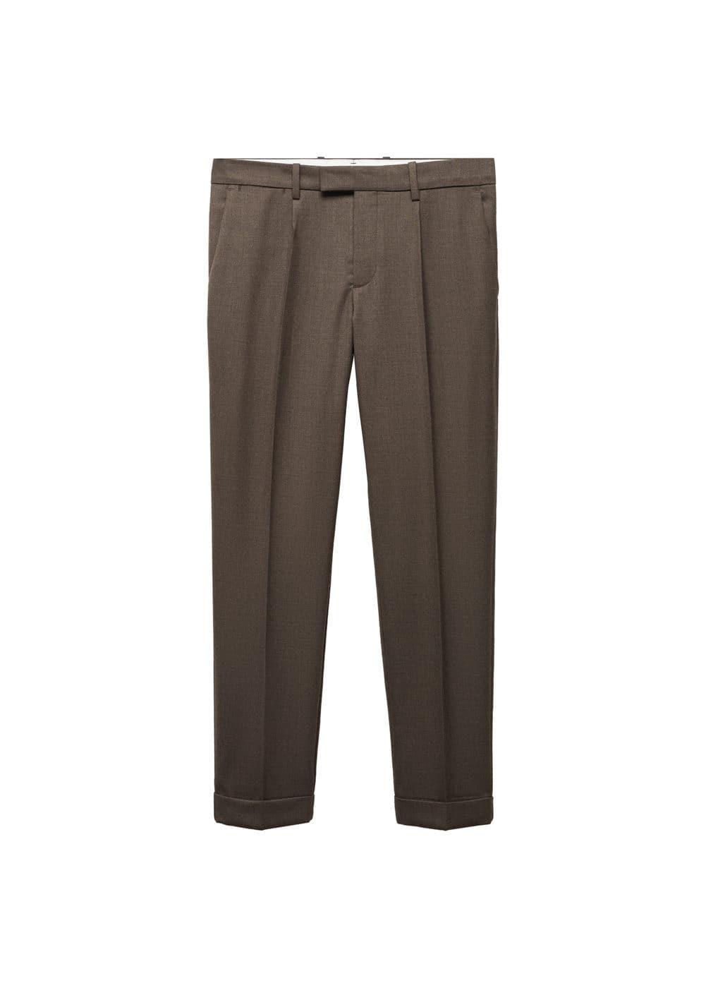 MANGO MAN - Pleat detail wool pants medium brownMen Product Image