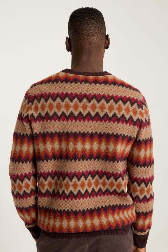 Argyle Fair Isle Crew Neck Sweater Product Image