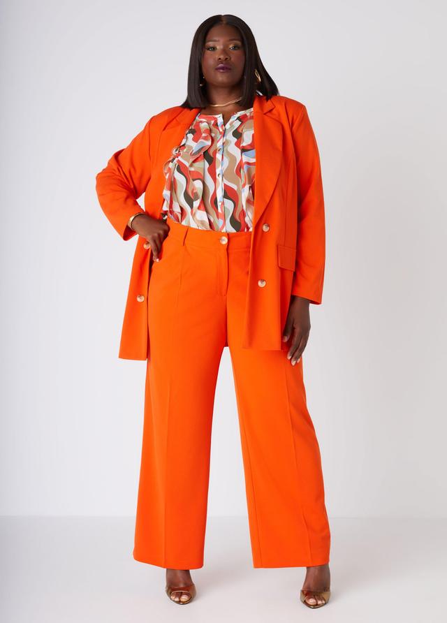 Plus Size High Rise Crepe Trousers, - Ashley Stewart Product Image