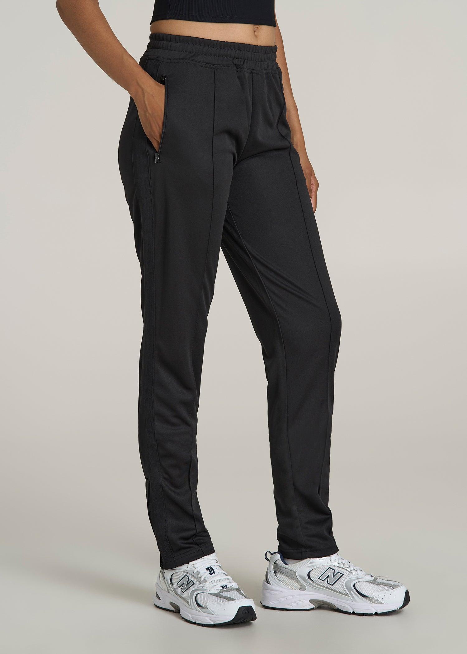 Athletic Stripe Pants for Tall Women in Black And Black Female Product Image