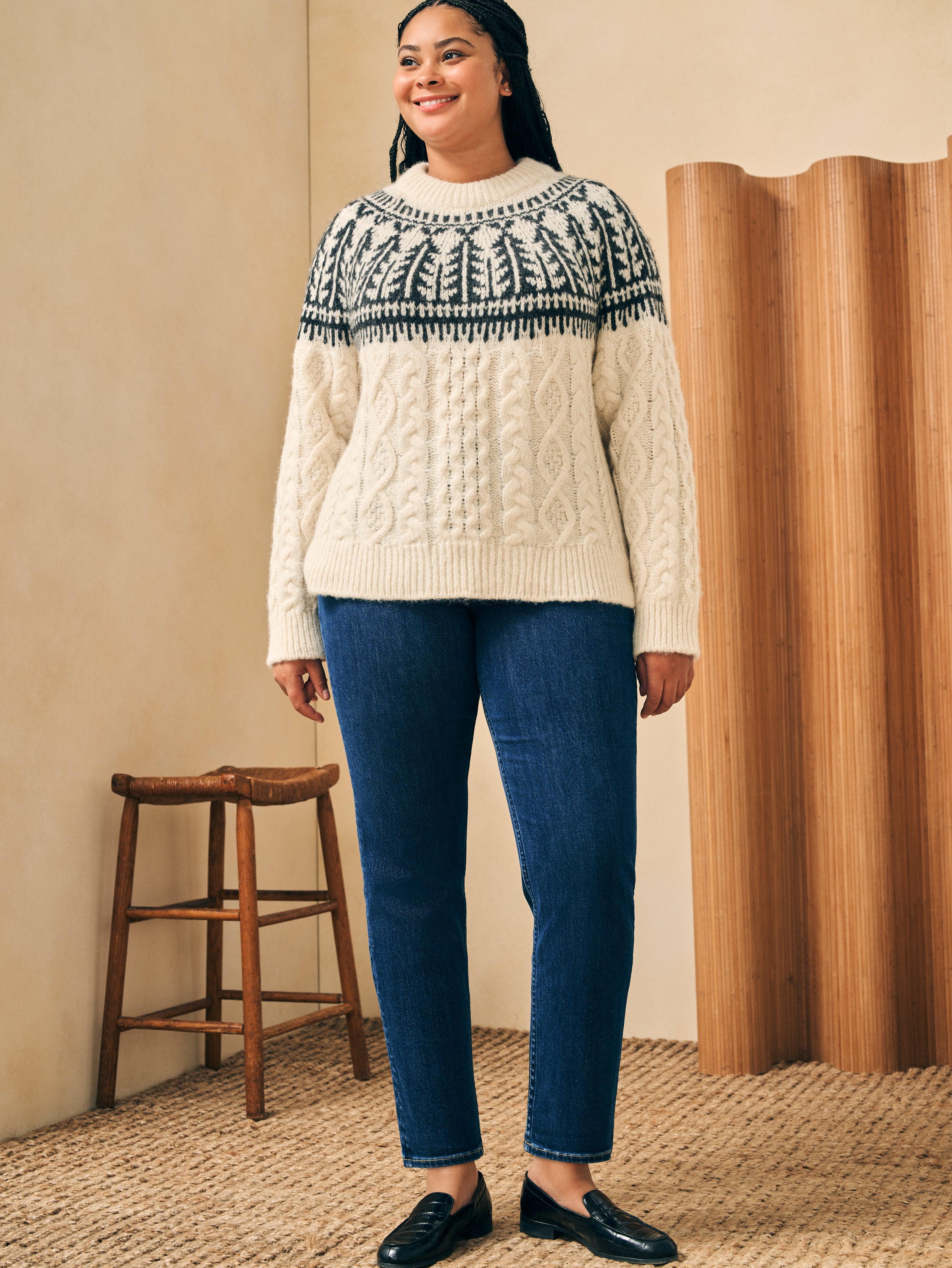 Native Knitter Frost Fair Isle Crew - White Sheep Camp Female Product Image