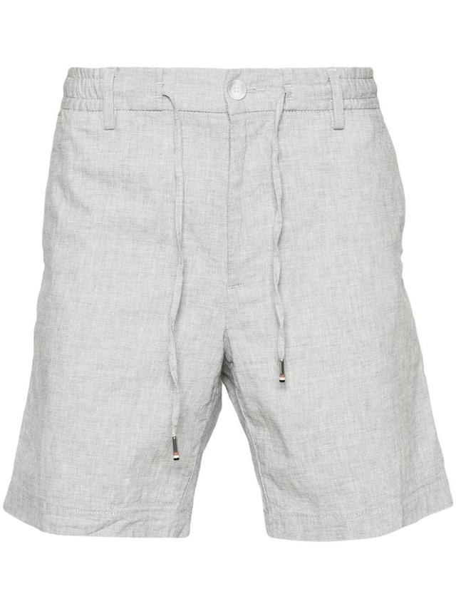 HUGO BOSS Mélange-effect Bermuda Shorts In Grey Product Image