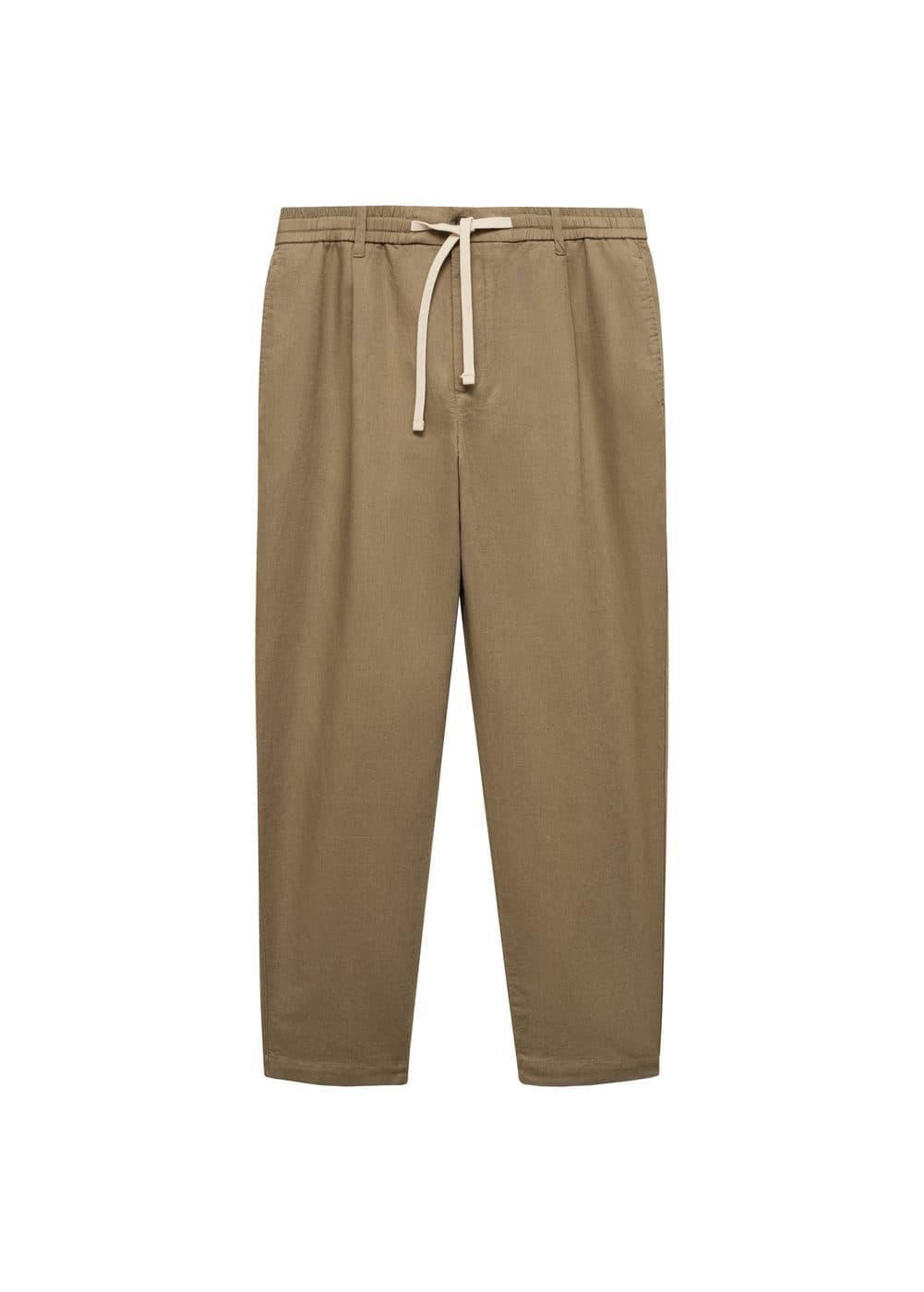 MANGO MAN - Slim-fit pants with drawstring medium greenMen Product Image