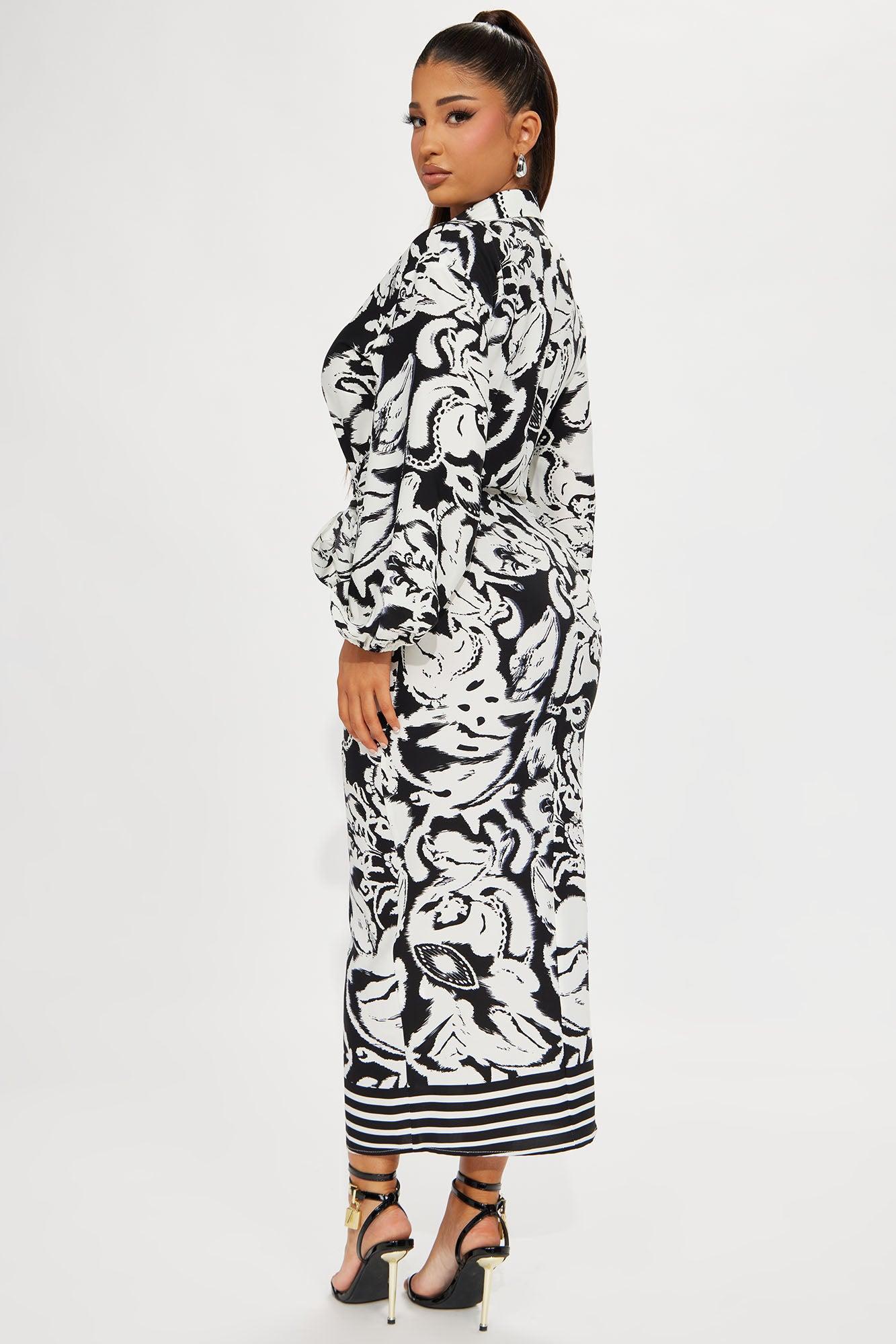 Alexis Challis Maxi Dress - Black/White Product Image