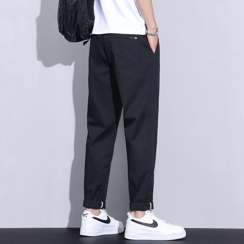 High Waist Plain Tapered Pants Product Image