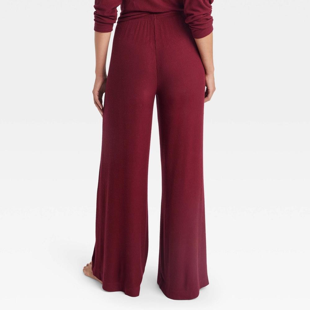 Women's Cozy Ribbed Wide Leg Pants - Auden™ Red M Product Image