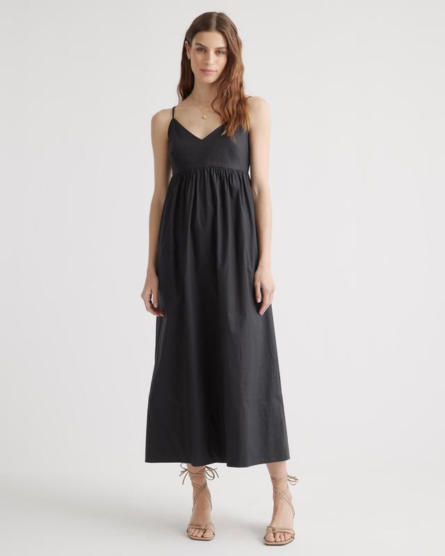 Womens Sleeveless Maxi Dress in Black, Size Medium, Organic Cotton by Quince Product Image