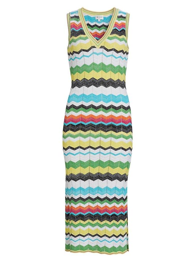 Womens Zigzag Knit Midi-Dress Product Image