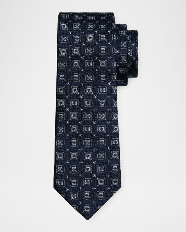 Men's Silk-Cotton Geometric Tie Product Image