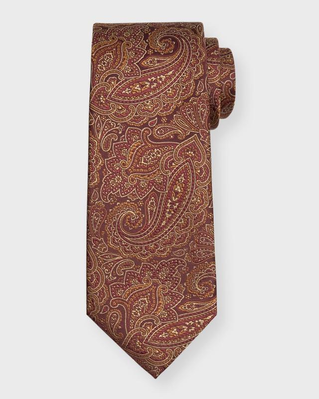 Mens Paisley Jacquard Silk Tie Product Image