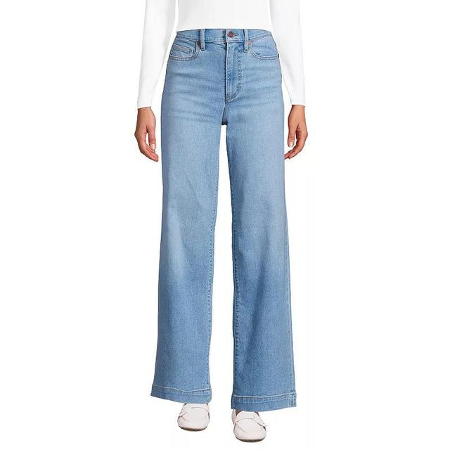 Womens Lands End High-Rise Wide Leg Jeans Product Image