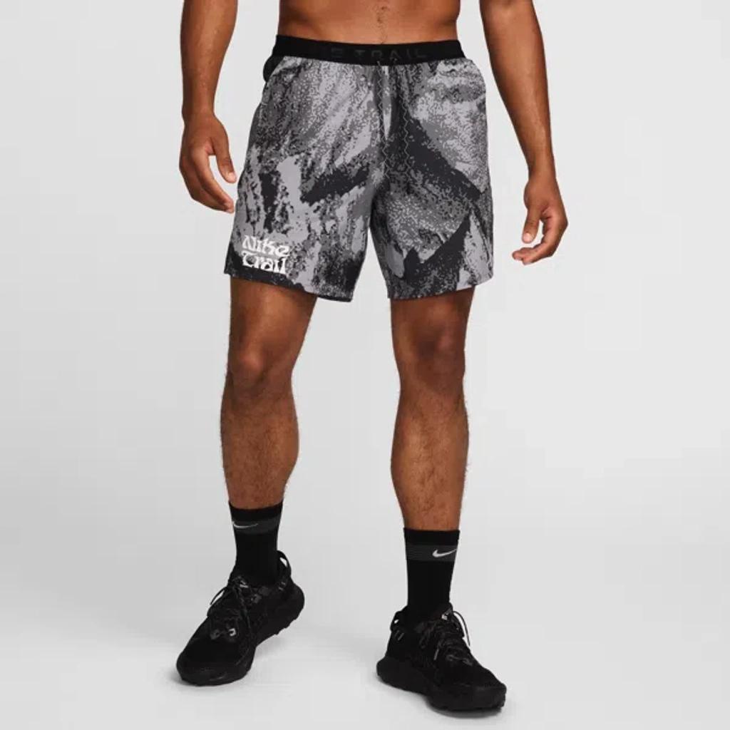 NIKE Men's Trail Stride 7" Dri-fit Brief-lined Running Shorts In Grey Product Image