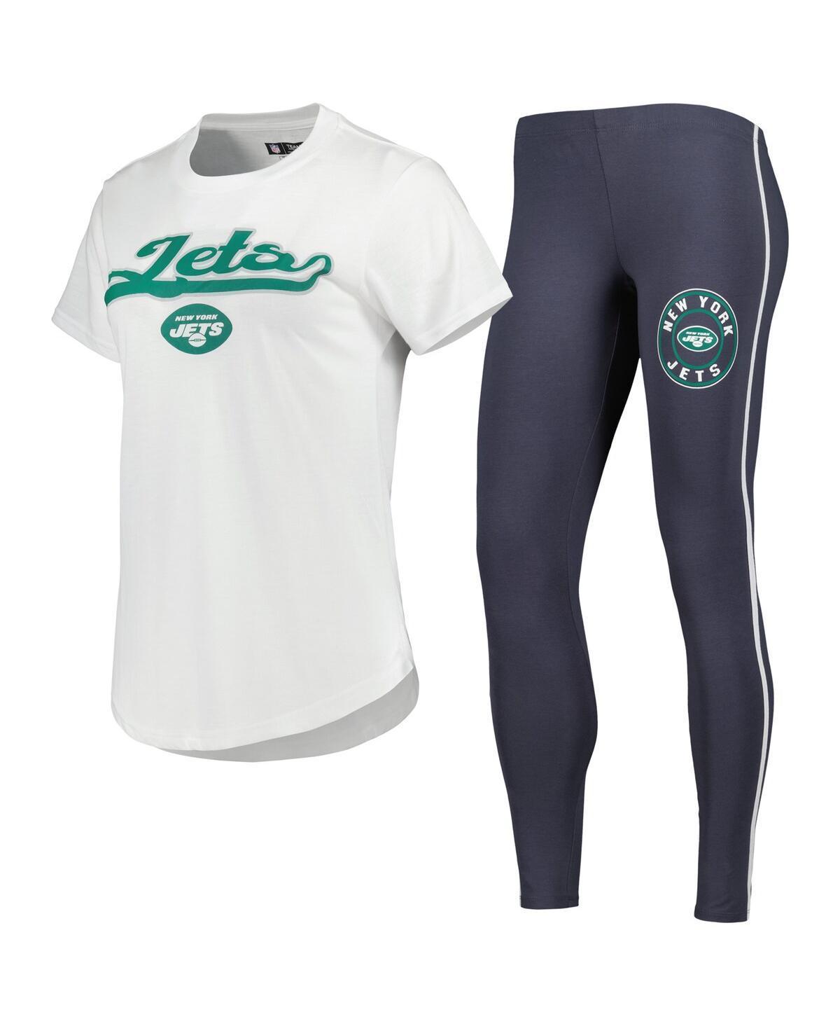 Womens Concepts Sport White New York Jets Sonata T-shirt and Leggings Sleep Set - White Product Image