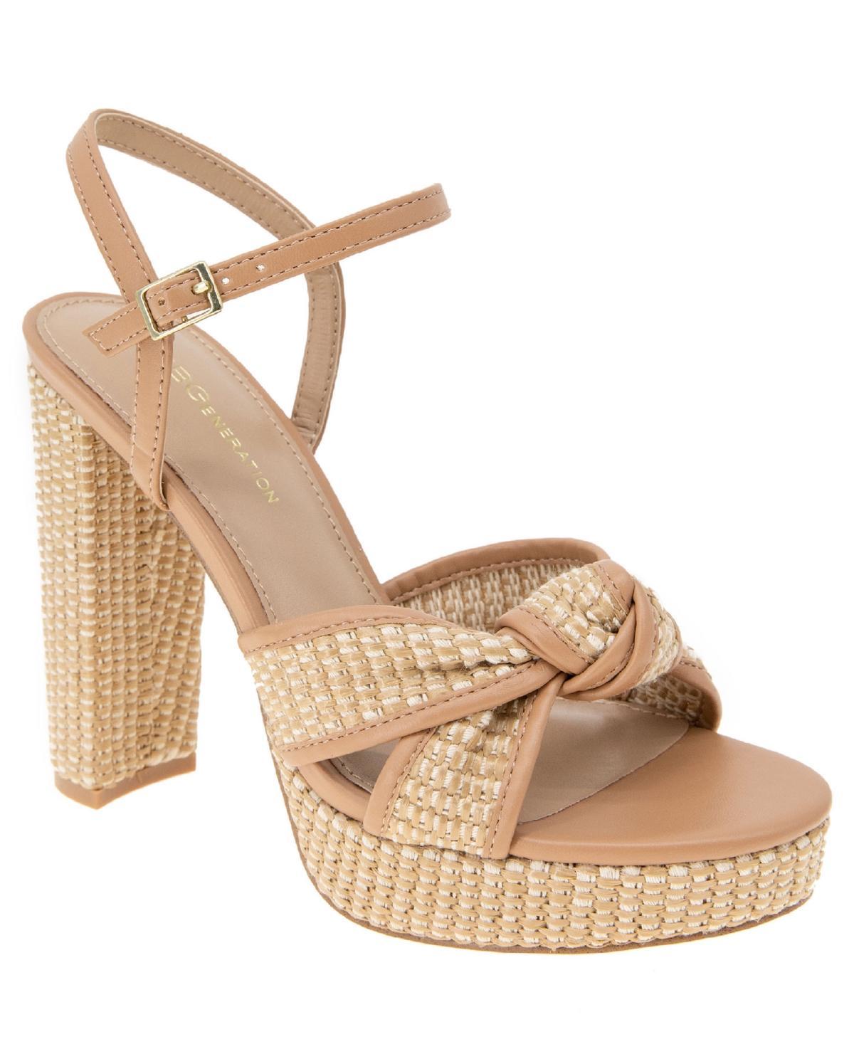 BCBGeneration Orlie Woven Raffia Knotted Platform Sandals Product Image