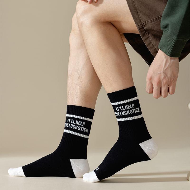 Lettering Crew Socks Product Image