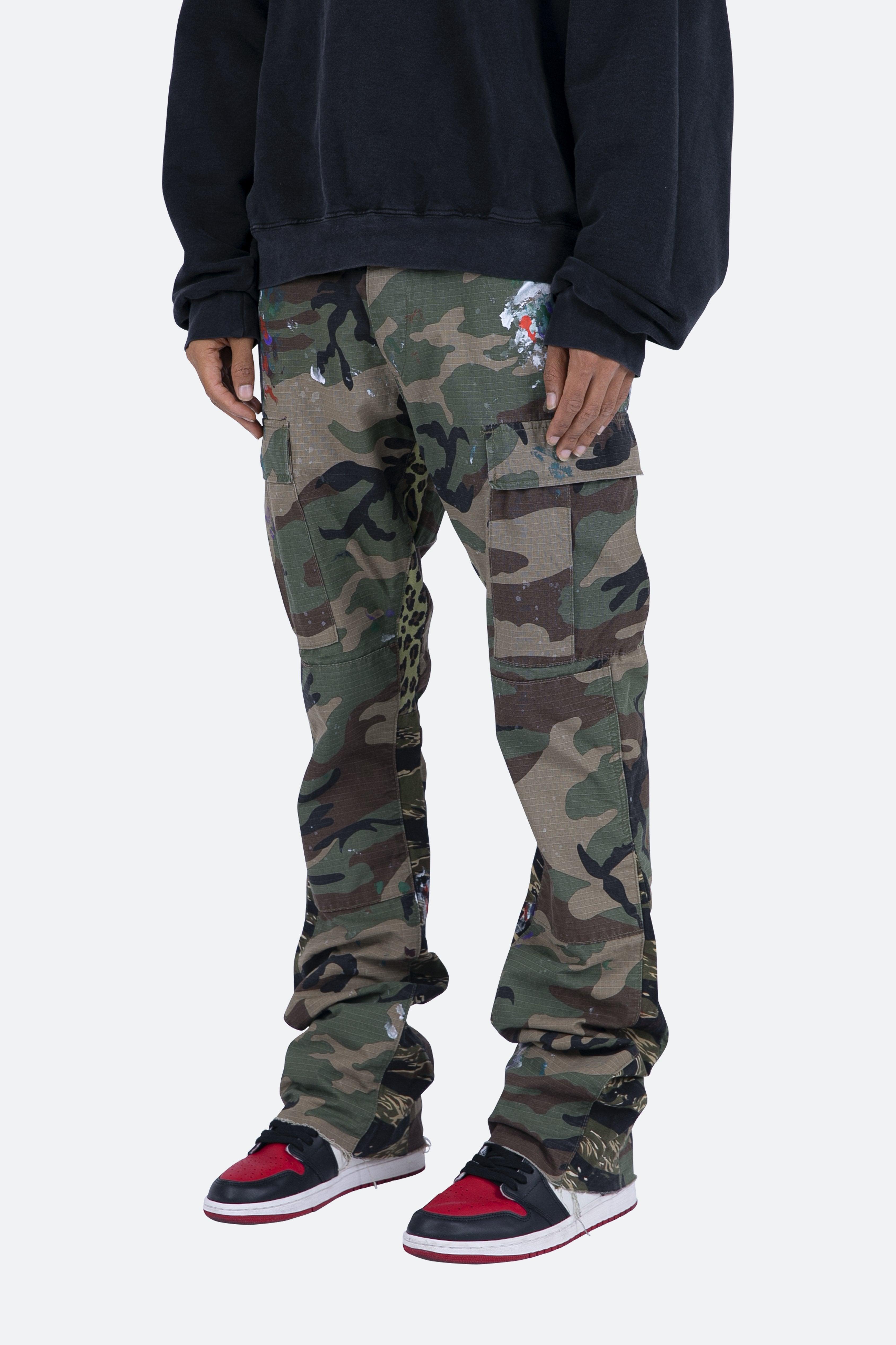 Contrast Bootcut Cargo Pants - Woodland Camo Male Product Image