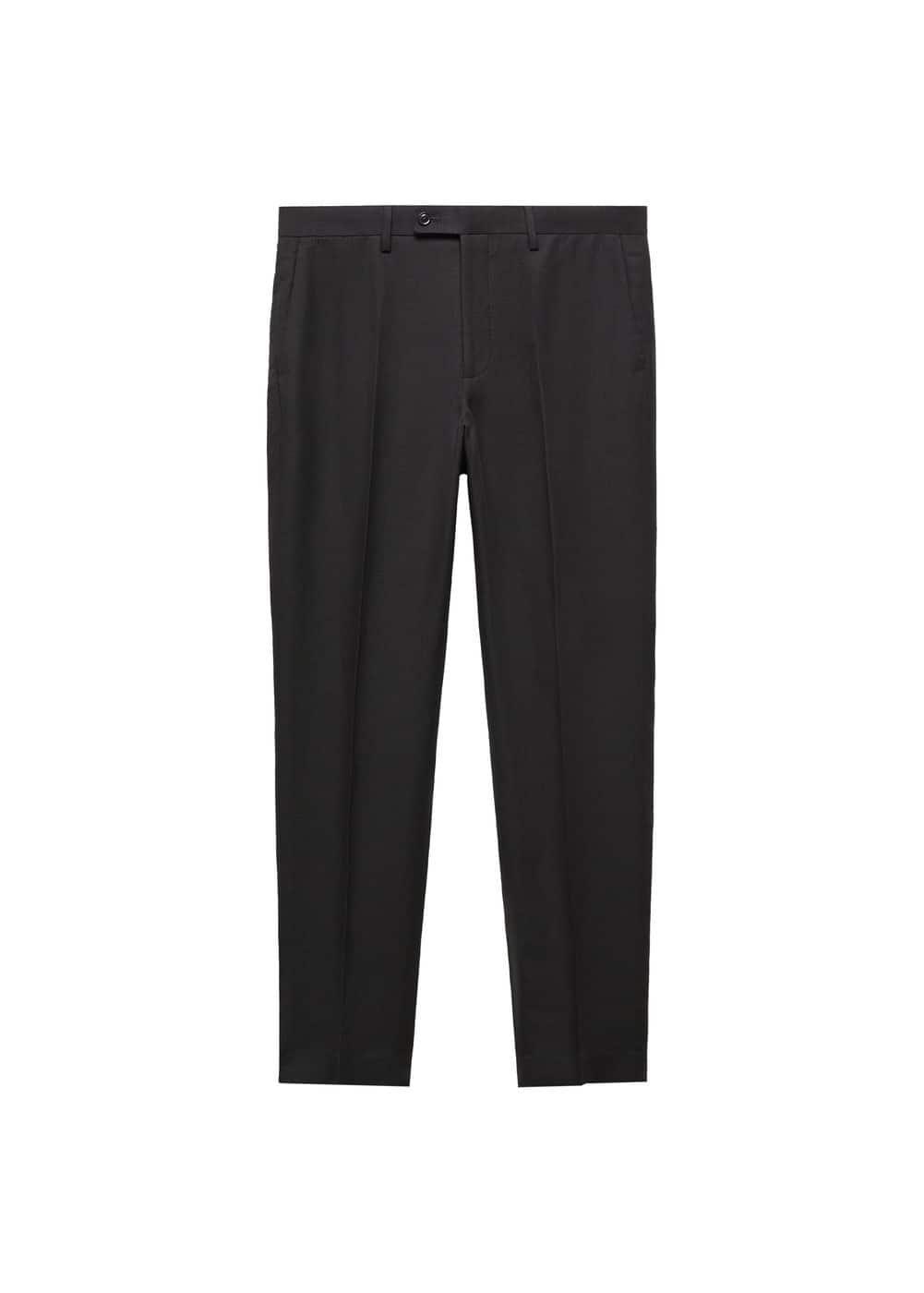 MANGO MAN - Linen lyocell suit pants blackMen Product Image