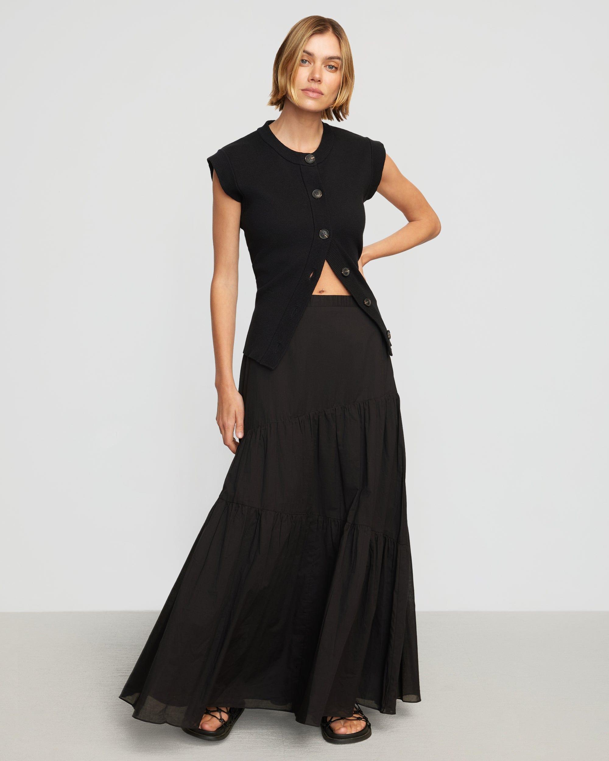 Runa Tiered Cotton Maxi Skirt Product Image