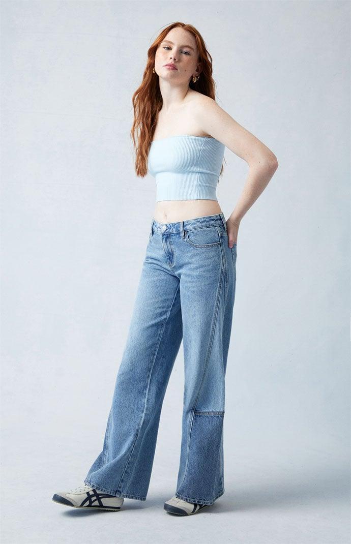 Women's Paneled Casey Low Rise Baggy Jeans - Product Image