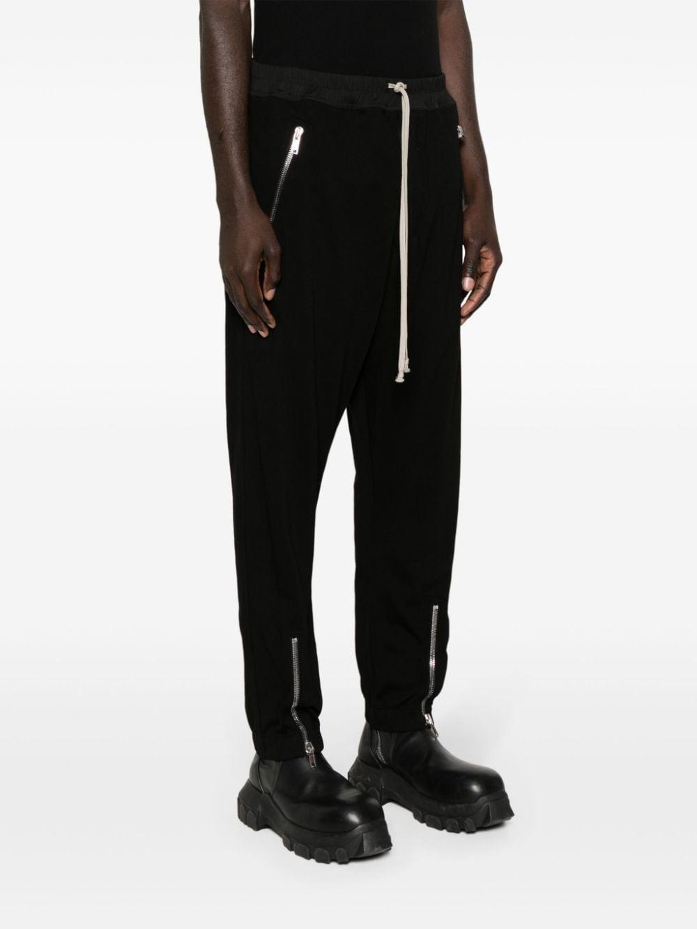 RICK OWENS Organic-cotton Tapered Trousers In Black Product Image