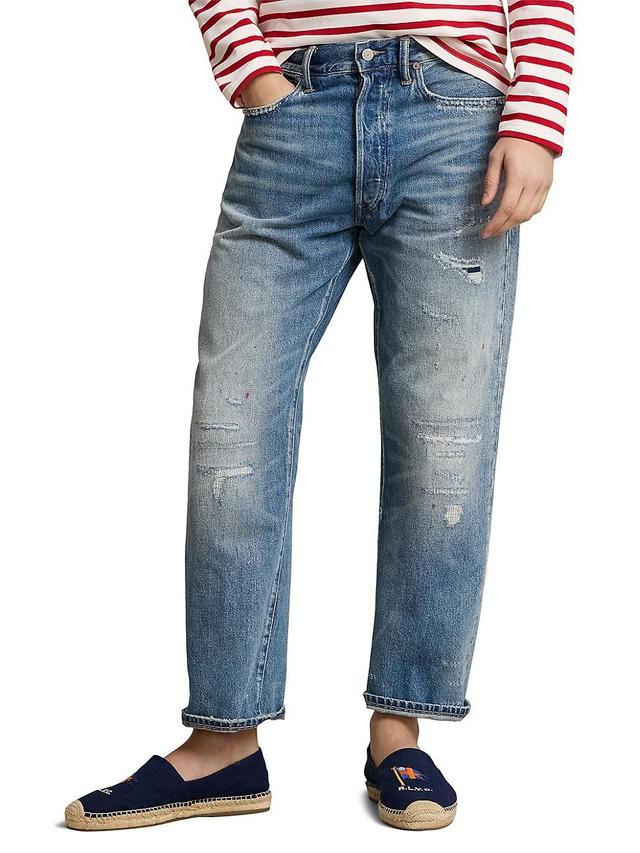 Mens Distressed Slim-Fit Jeans Product Image