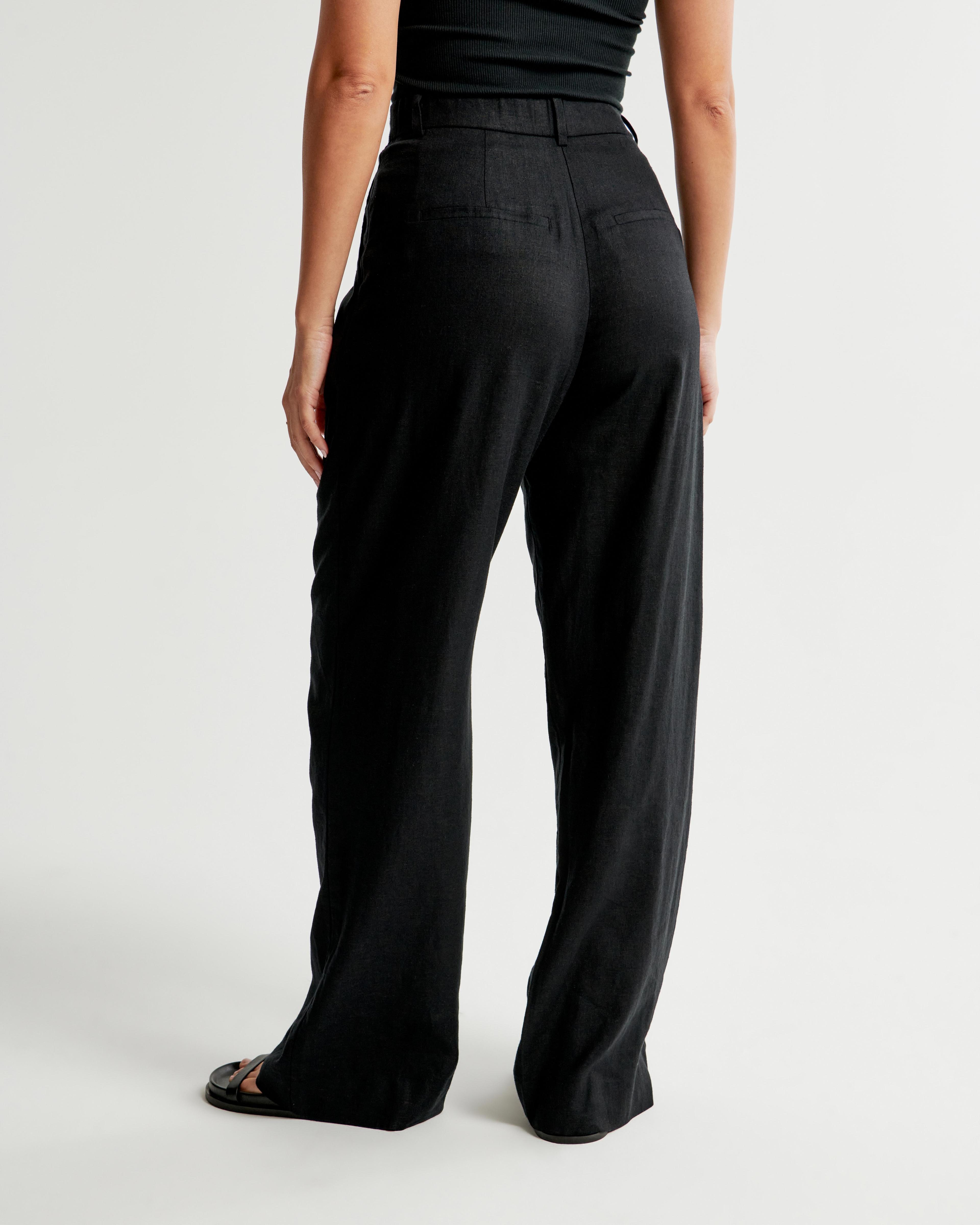 Curve Love A&F Sloane Tailored Linen-Blend Pant Product Image