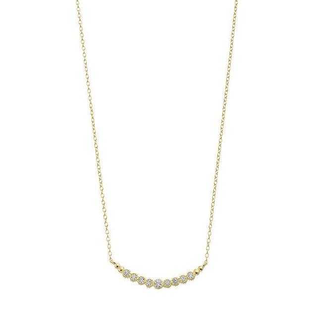 14k Gold Over Silver Cubic Zirconia Necklace, Womens Gold Tone Product Image