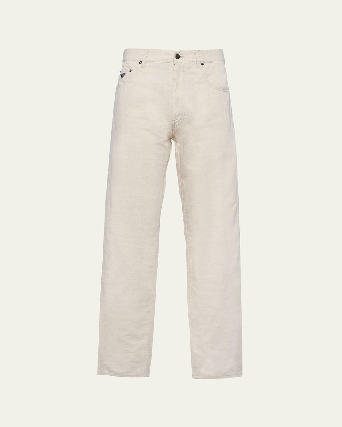 Mens Five-Pocket Chambray Jeans Product Image