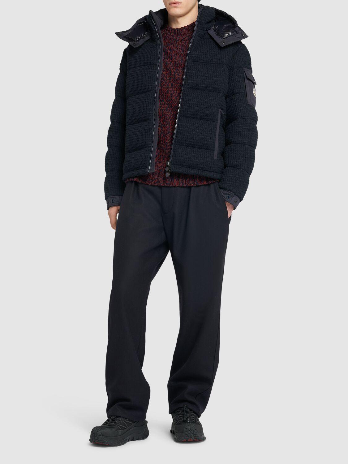 MONCLER Lagdei Wool Blend Down Jacket In Blue Product Image