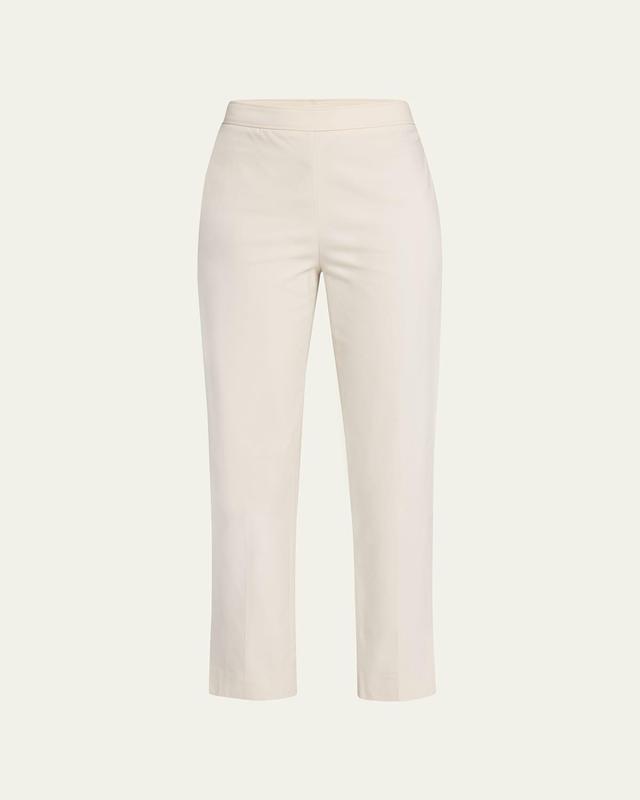 Cotton Straight-Leg Pants with Monili Detail Product Image