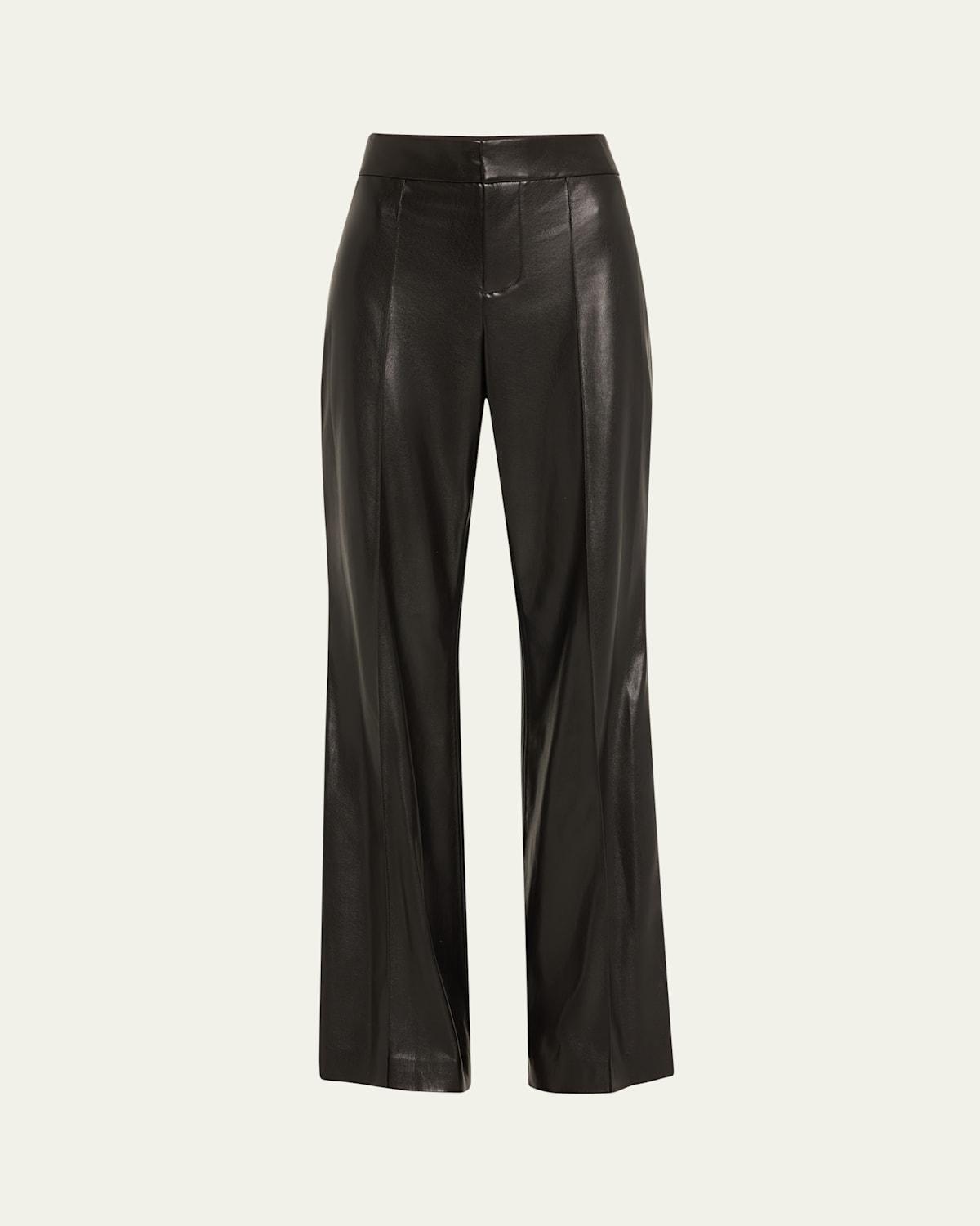 Alice + Olivia Dylan High Waist Wide Leg Faux Leather Pants Product Image