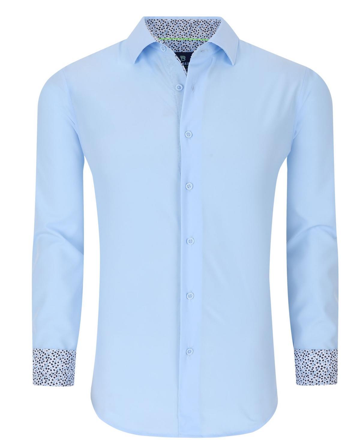 Tom Baine Mens Slim Fit Button Down Shirt - Sky Blue Product Image