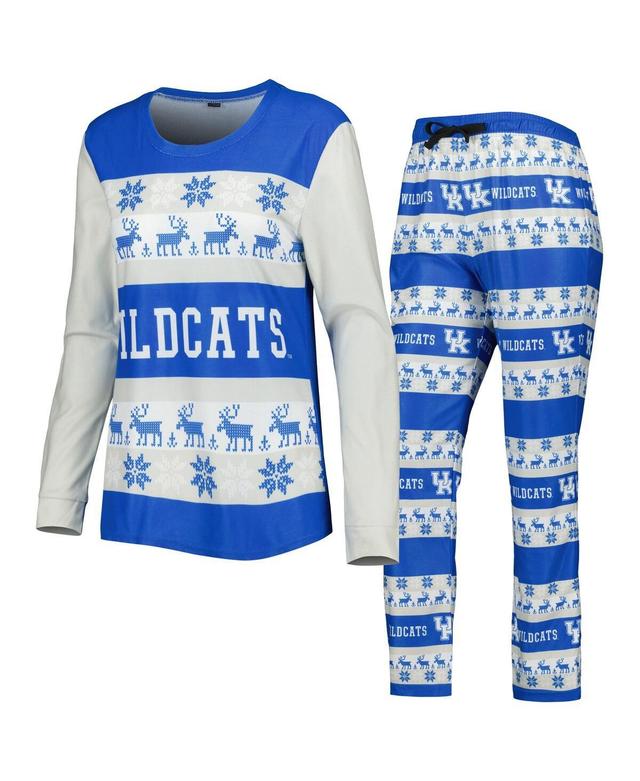 Womens FOCO Royal Kentucky Wildcats Ugly Long Sleeve T-Shirt & Pajama Pants Sleep Set Product Image