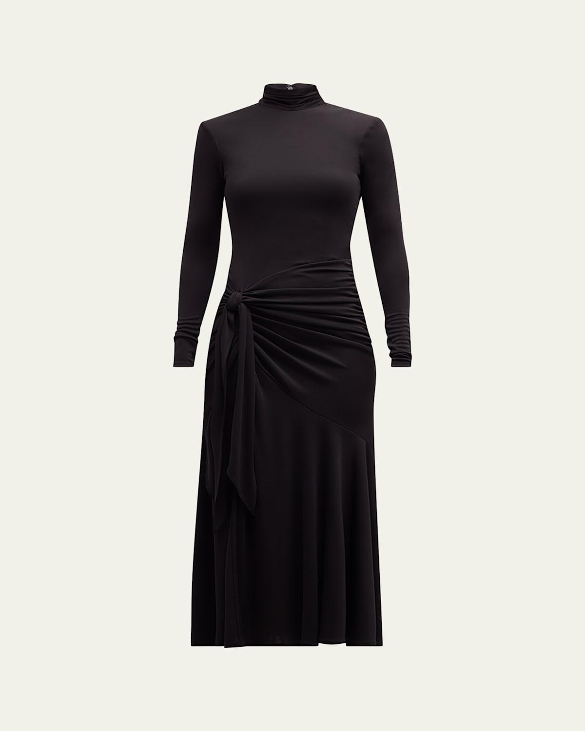 Cinq  Sept Johnson Side Ruched Long Sleeve Jersey Dress Product Image